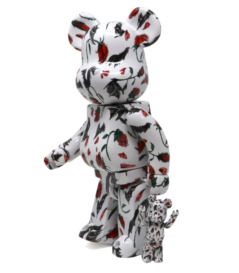 400% + 100% Bearbrick Kidill x Eri Wakiyama bat (Blanc) – Image 3